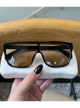 一体式墨镜男女级感2024新款白色网红潮流情侣太阳眼镜大脸显瘦