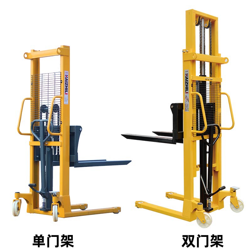 厂销海之力手动堆高机液压电动堆高车2吨升降堆垛Q1吨装卸升高车