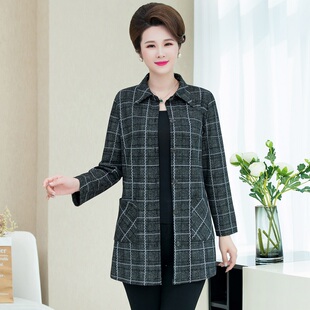 春秋外套时尚 上衣40岁50中长款 妈s妈装 新款 风 2020春装 中老年女装