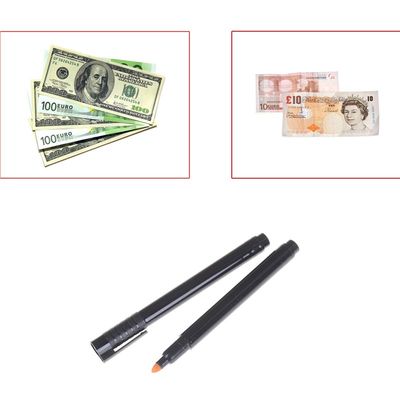 推荐2pcs Money Checker Tester Pen Unique Ink Currency Detect