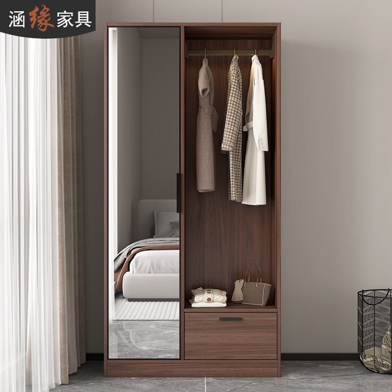 衣柜现代简约角落柜子卧室带镜子衣橱家用小户型挂衣收纳柜7A65,住宅家具,独立衣柜,淘宝优惠券,粉丝福利购,淘宝优惠卷