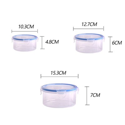 3Pcs Plastic Storage Containers for Food Lunch Bento Box Kid