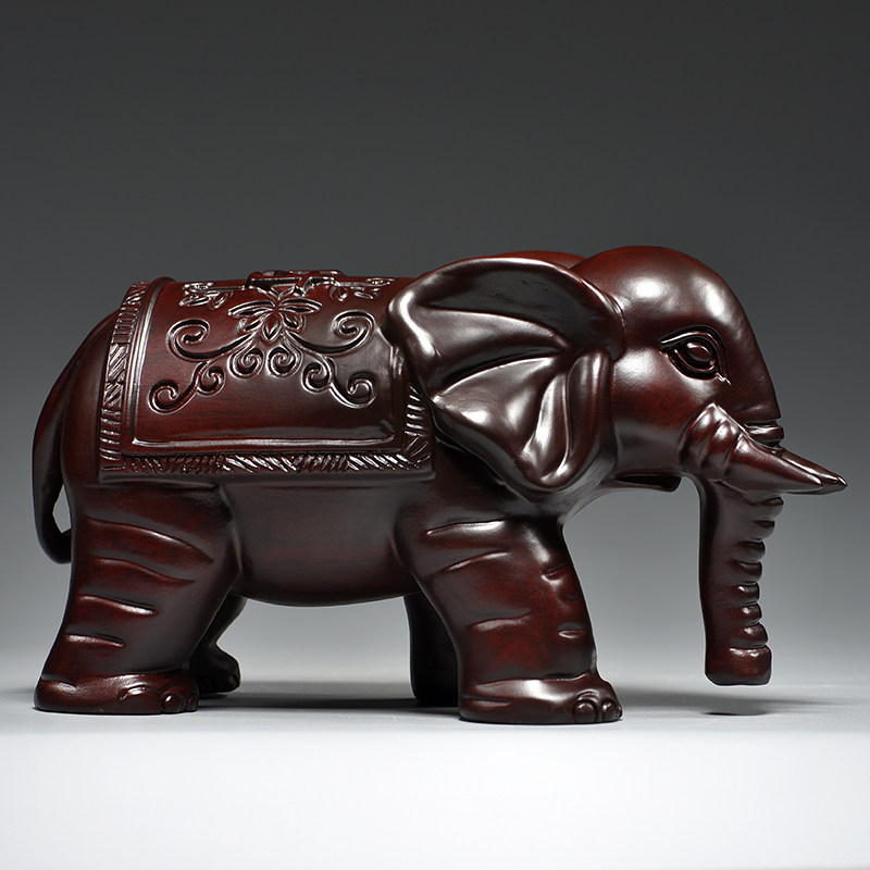 黑檀木雕吸水大象一对实木摆件家居客厅电视柜装饰工艺品乔迁送礼,家居饰品,装饰摆件,淘宝优惠券,粉丝福利购,淘宝优惠卷
