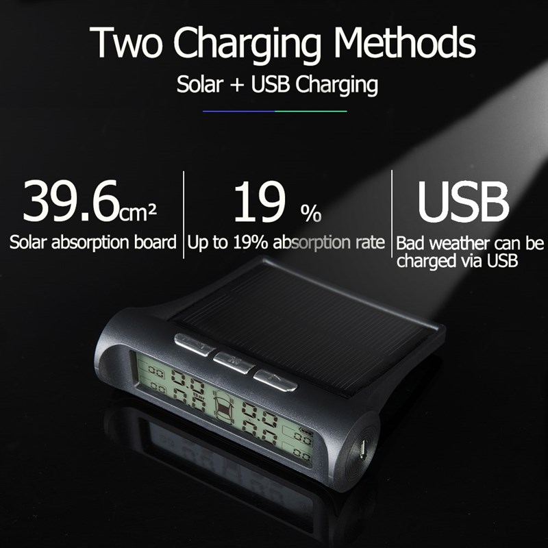 Hippcron Tire Pressure Alarm Sensor Monitor System Internal