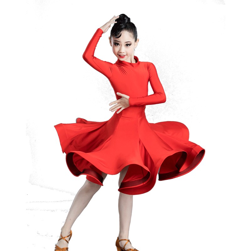 拉丁舞服女儿童舞蹈衣服拉丁舞裙C女孩练功服少儿比赛跳舞演出服