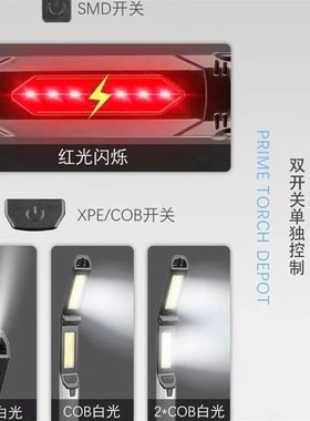 可折叠LED照明工作灯强光手电筒USBG可充电防水带强磁汽修灯应急