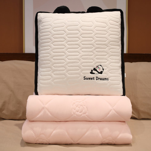 冰丝抱枕被子两用夏凉被办公室睡觉毯子二合一车载用靠枕午睡枕头