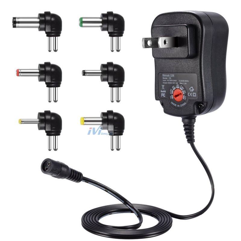 12W可调电源电压适配器 多功能变压器 3V4.5V5V6V7.5V9V12V充电器