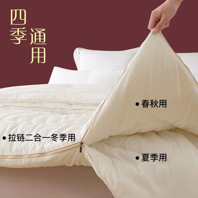 高级感2023秋冬手工蚕丝被100支桑蚕丝t被子母被二合一拉炼款被芯