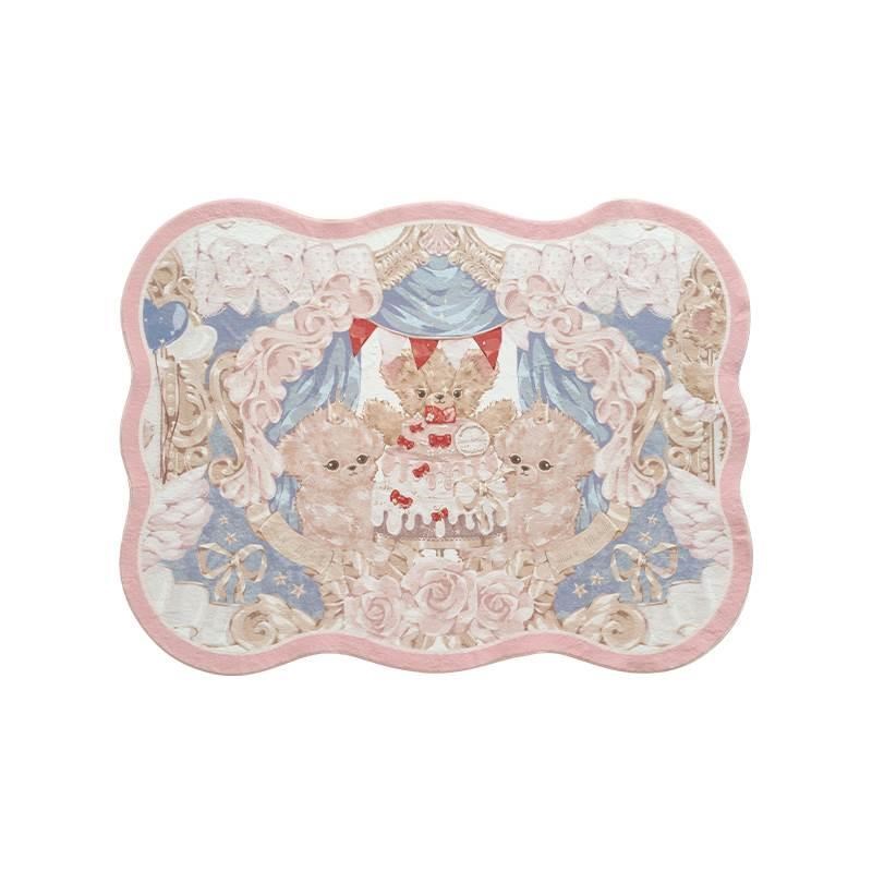 【哇大喜哇】房间客厅地毯床边毯卧室少女北欧inUs风女生坐垫全铺