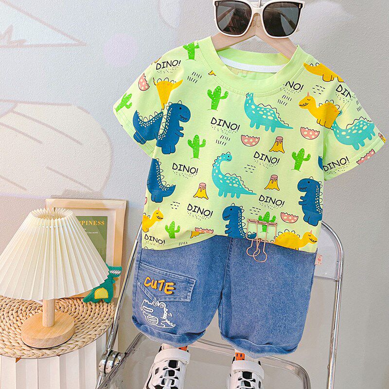 男童夏季套装2024新款潮酷帅儿童夏装男孩帅气时髦婴儿两件套夏款