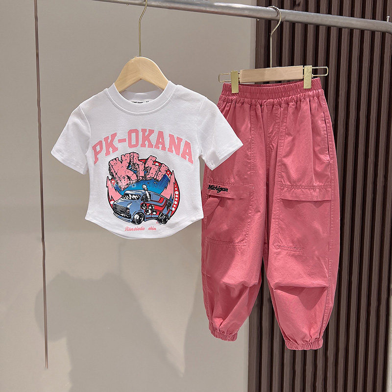 新品女童夏季裤子k薄款2024新款儿童夏装工装裤女孩大童防蚊裤夏