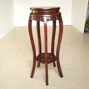 木头花架子单个实木质客厅高落地花几绿萝圆形简约现代室内矮