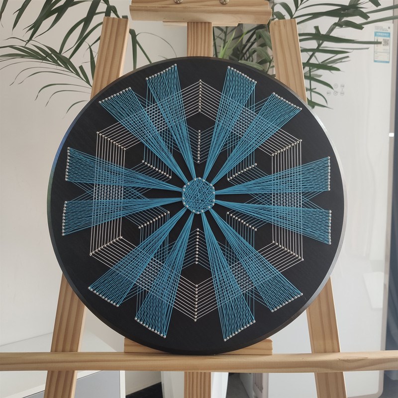 几何圆形钉子绕线画创意diy手工制作材料减压缠绕线简约装饰挂画图片