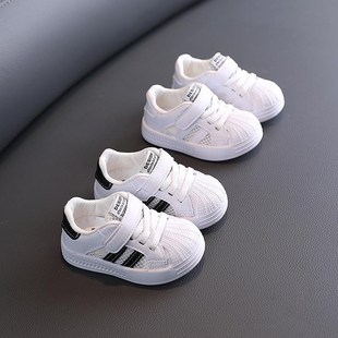 宝宝网面透气婴儿鞋子男春季网鞋小童小白鞋女软底学步鞋镂空夏天