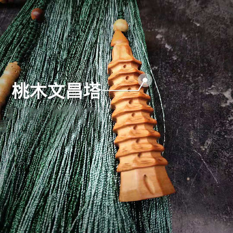 工厂销天c然开口葫芦挂件儿童书房摆件孩子书桌9层桃木文昌塔办公