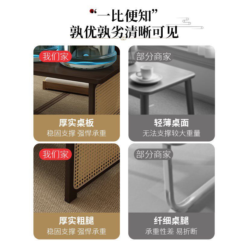 折叠桌子家用便携式小茶几新款非实木榻榻米茶桌中式免安装飘窗桌