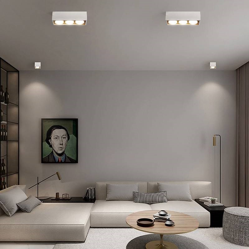 新款明装筒灯射灯无主灯led方形客厅卧室格栅斗胆阳台过道天花吸