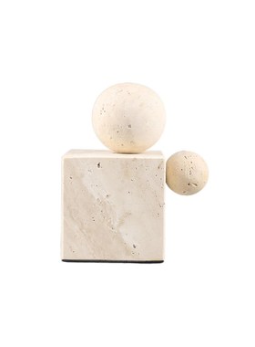 欧式轻奢天然黄洞石几何圆球书档书靠装饰摆件书柜卧室家居装饰品