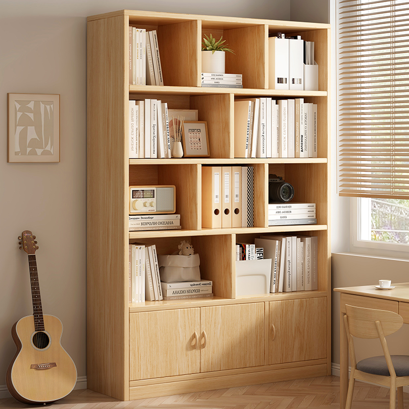 儿童实木书架落地置物架多层客厅靠墙柜子储物柜学生收纳家用书柜