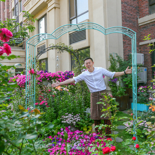 沐子哥庭院铁艺做旧简约拱门花园爬藤架婚庆拍摄道具