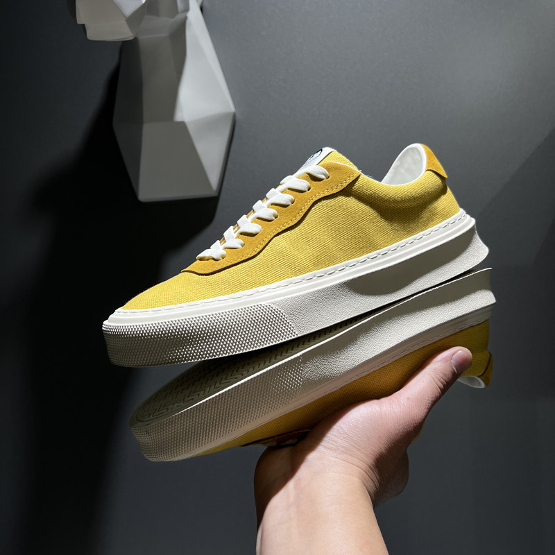 低帮帆布男士板鞋弹力系带夏季透气小白鞋素面轻奢韩版百搭休闲鞋,流行男鞋,休闲板鞋,淘宝优惠券,粉丝福利购,淘宝优惠卷