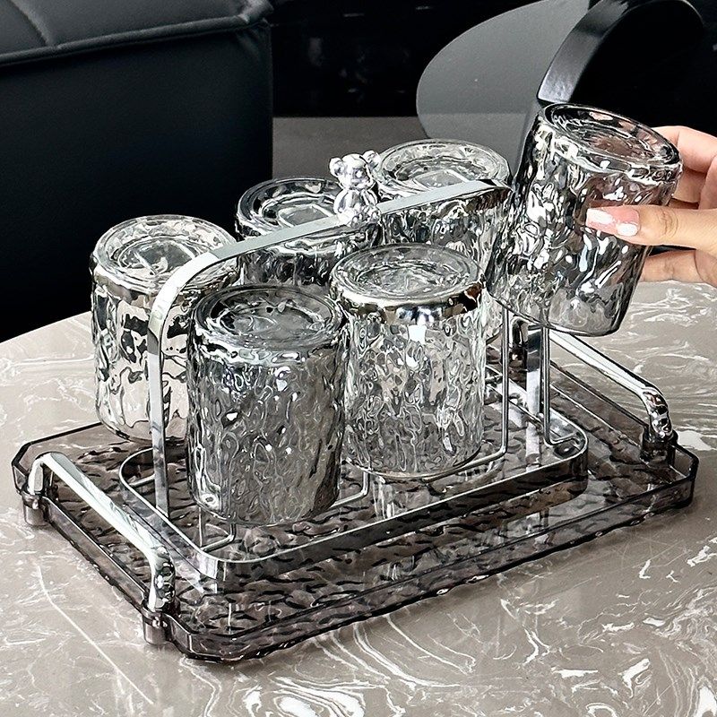 高颜值水杯套装家用客厅茶杯玻璃水杯子收纳置物杯架托盘沥水水具,餐饮具,水具套装,淘宝优惠券,粉丝福利购,淘宝优惠卷