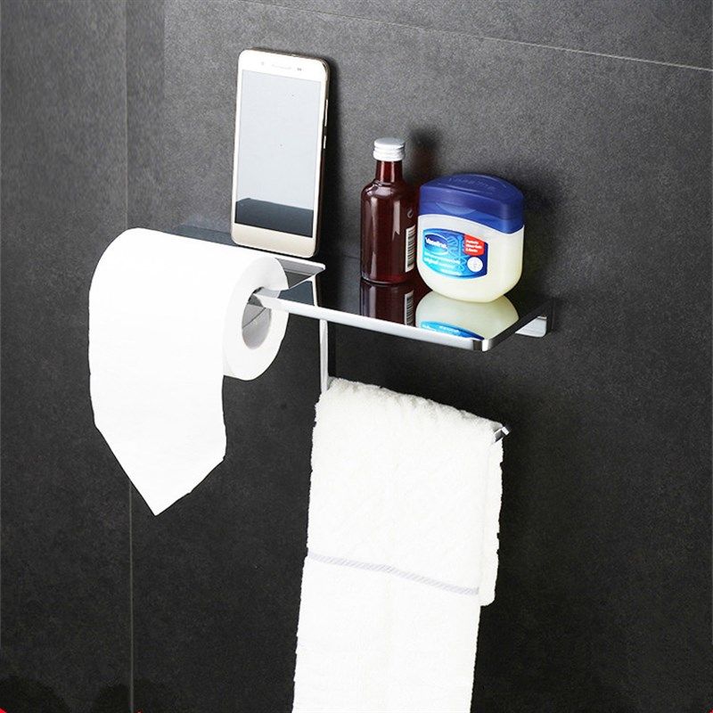 德国高档全铜实心置物架浴室多功能毛巾环纸巾架厕纸挂件免打孔新