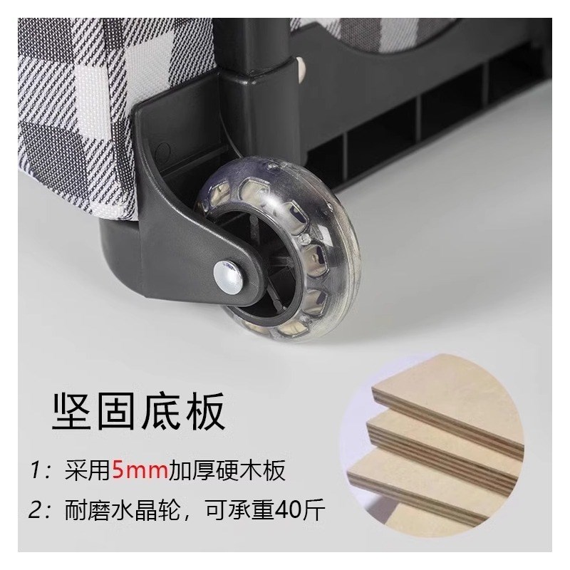 便携买菜手c拉车可折叠拖轮包手提带轮买菜袋多功能超市环保小拉