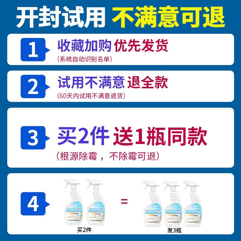 布艺沙发除霉剂窗帘去霉斑霉点清洁汽车车内座椅科技除霉菌剂
