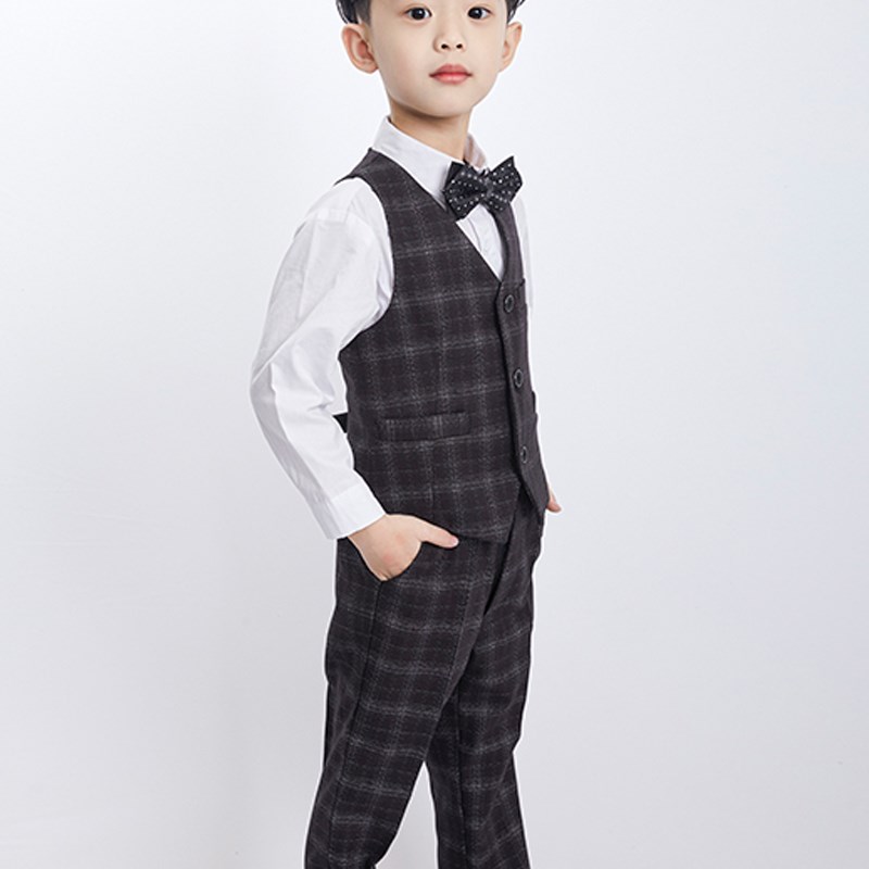 男童花童周岁礼服帅气主持人钢琴表演比赛英伦风儿童西装套装秋冬