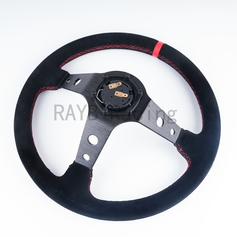 Universal 14 inch 350mm Suede/PVC Car Accessories Racing Ste 饰品/流行首饰/时尚饰品新 其他DIY饰品配件 原图主图