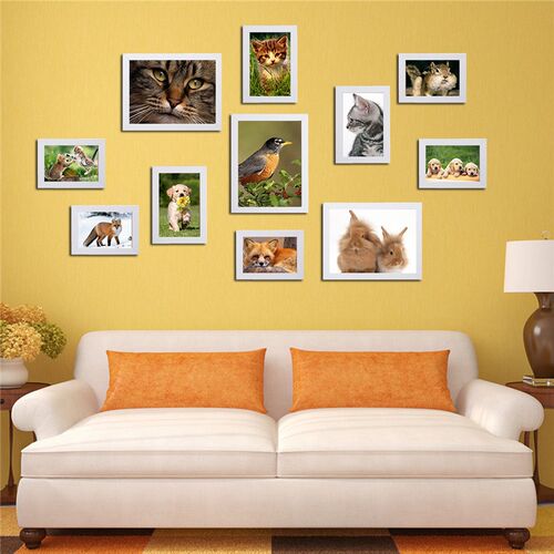 11Pcs Black White Acrylic Glass Picture Photo Frame Set DIY