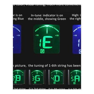 Digital Guitar Tuner Ukulele Violin AROMA Portable with Rota