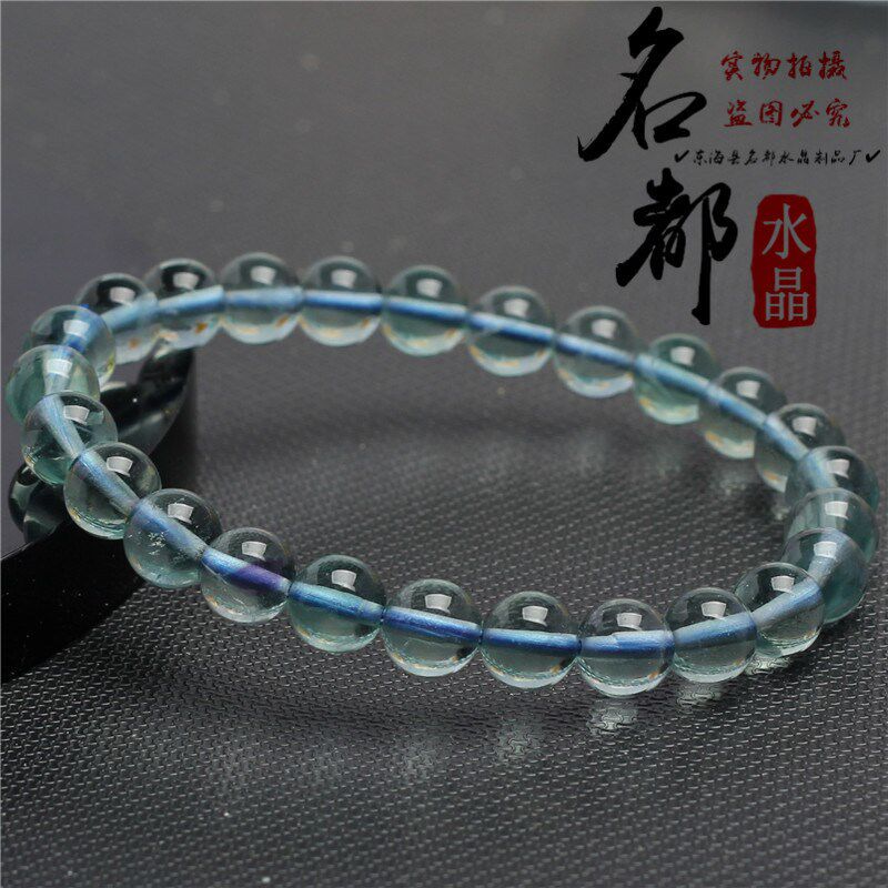现货名都水晶 天然蓝萤石散珠萤石半成品 DIY饰品配件 串珠