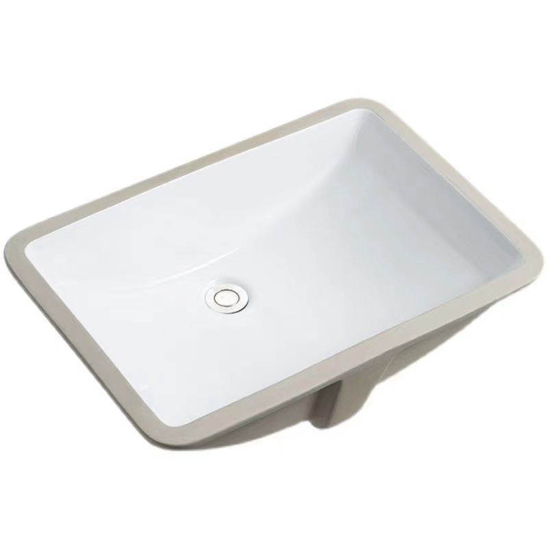 陶瓷台下盆长方形19寸岩板洗脸盆北欧嵌入式卫生间平底洗手盆单盆