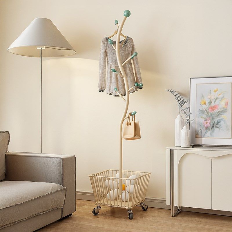 挂衣架落地卧室内客厅网红可移动式简约脏衣篮奶油风转角衣帽架子,住宅家具,衣帽架,淘宝优惠券,粉丝福利购,淘宝优惠卷