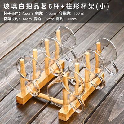 小功夫喝茶玻璃杯品茗茶杯的杯茶具把6茶杯玻璃杯带装只河间小