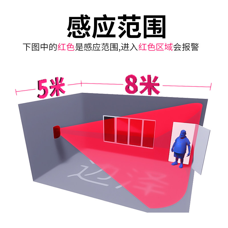现货电子狗红f外线报警器家用家庭无线感应防盗小偷门窗安防器材