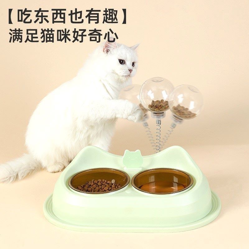 24猫碗a漏食器双碗猫食盆水碗宠物狗狗饭盆喝水喂食一体猫咪用品,宠物/宠物食品及用品,宠物智能碗,淘宝优惠券,粉丝福利购,淘宝优惠卷