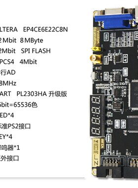 Altera CycloneIV FPGA开发板/学习板 EP4CE6E22C8N