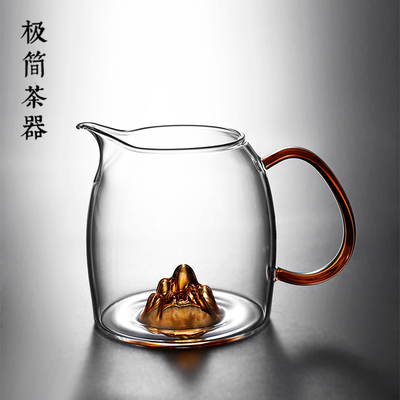 加厚观山岳高硼硅公道杯玻璃日式分茶器带滤茶器功夫杯茶具配件