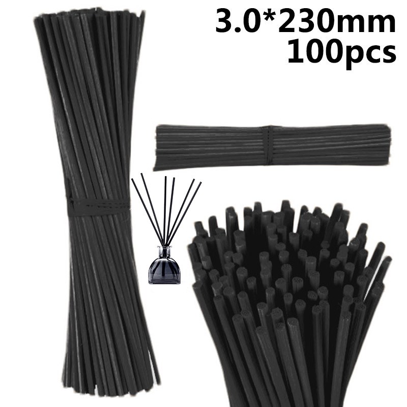 100pcs/set 3.0x230mm Reed Black Rattan Home Fragrance Diffu