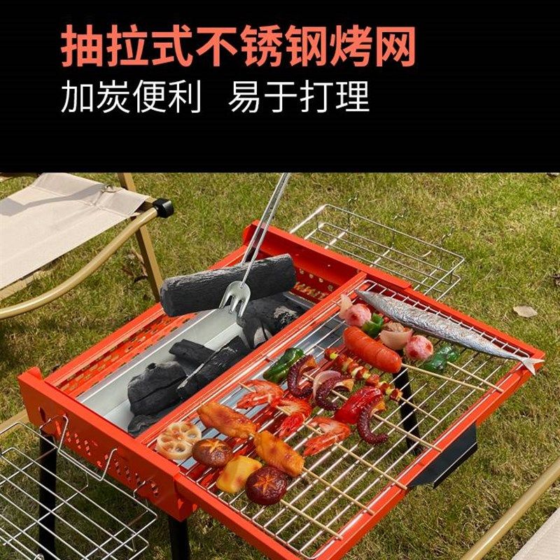 新款烧烤炉家用户外便携式烧烤架电动烤鸡炉烤羊腿炉子露营野餐碳