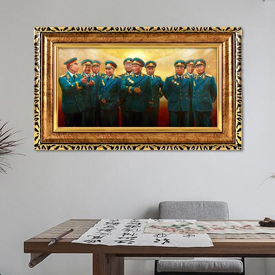 十大元帅合影集体照画像摆件客厅壁画挂像油画布挂画装饰有框墙画
