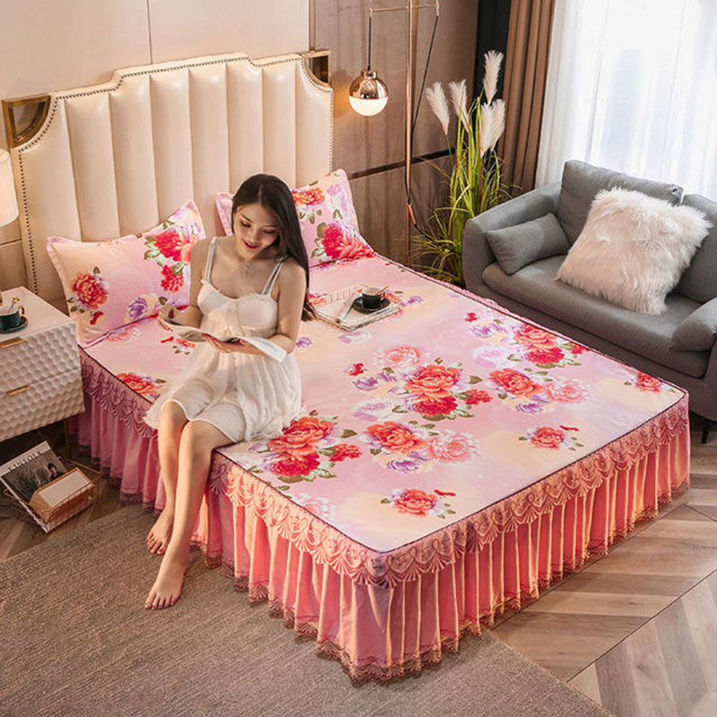 3pcQ Set Floral Printing Bedspread King sieeTn Twin Suze 包装 纸自封袋 原图主图