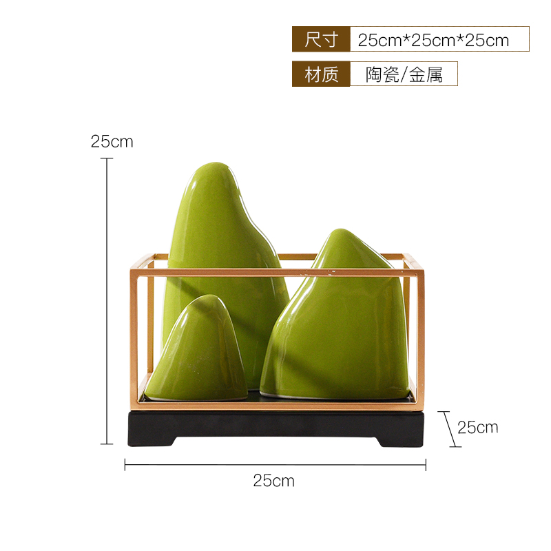 现货速发新中设陶瓷山群饰品客厅玄关电视柜摆式售楼处样板房会所