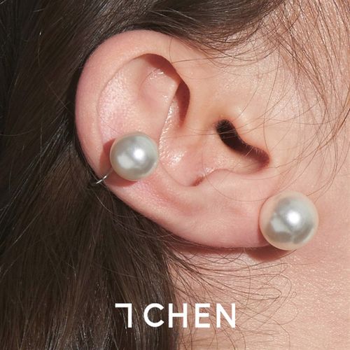 7CHEN 欧美新款珍珠耳环高级轻奢气质质感日常百搭复古耳钉耳饰女
