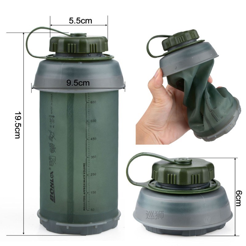 750ml Collapsible Water Bottle Reusable Foldable Folding Lig