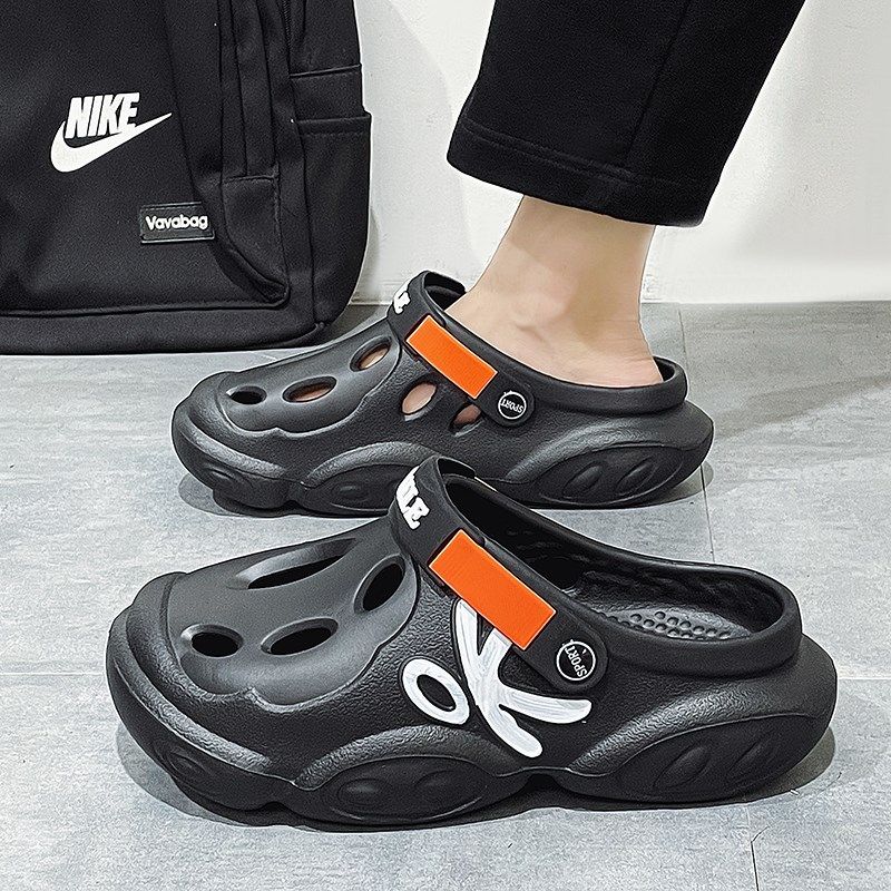 大码洞洞鞋男45夏季外穿踩屎感拖鞋46男生厚底运动涂鸦小白凉拖47,流行男鞋,洞洞鞋,淘宝优惠券,粉丝福利购,淘宝优惠卷